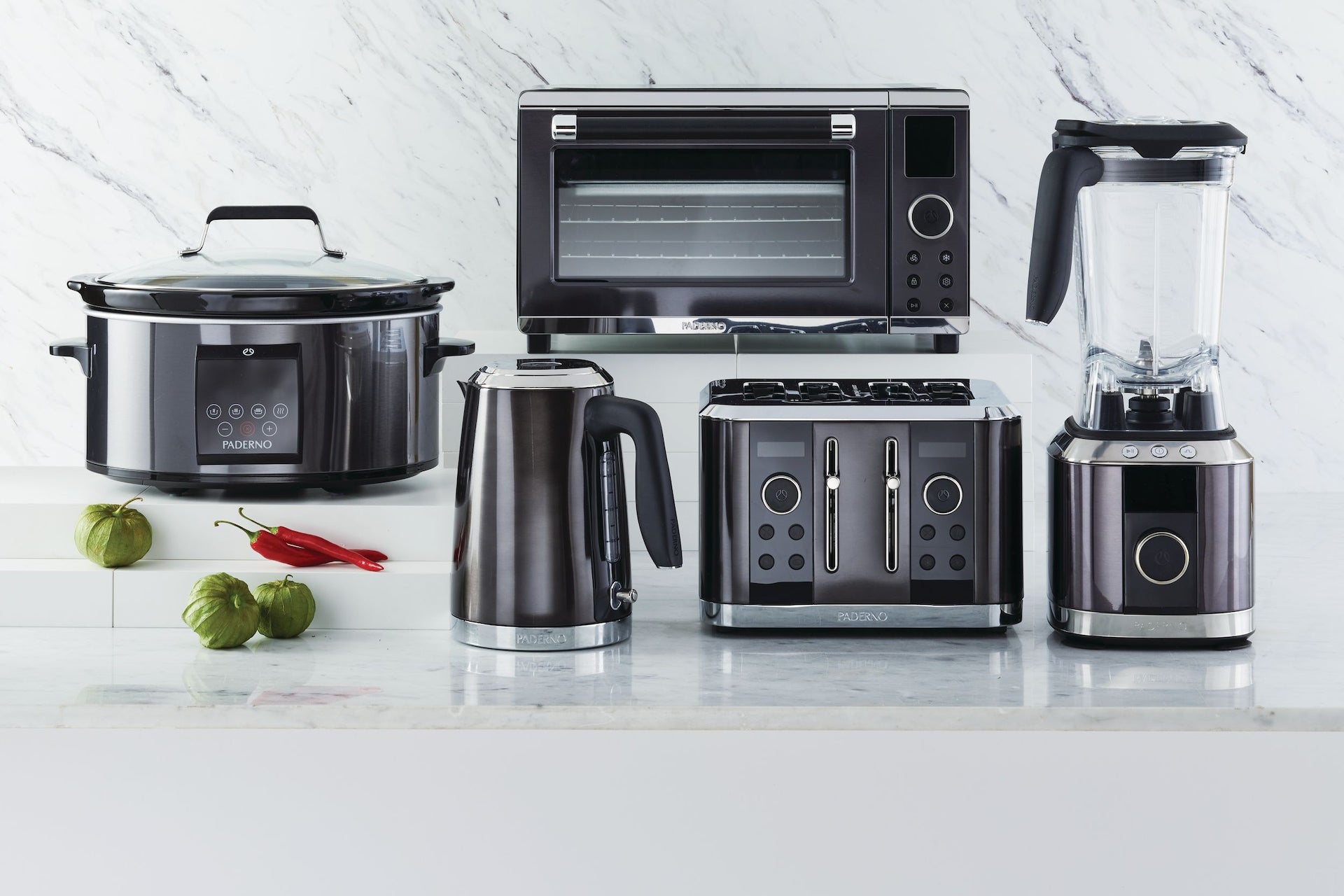 PADERNO Digital Programmable Slow Cooker, Black Stainless Steel, 6qt