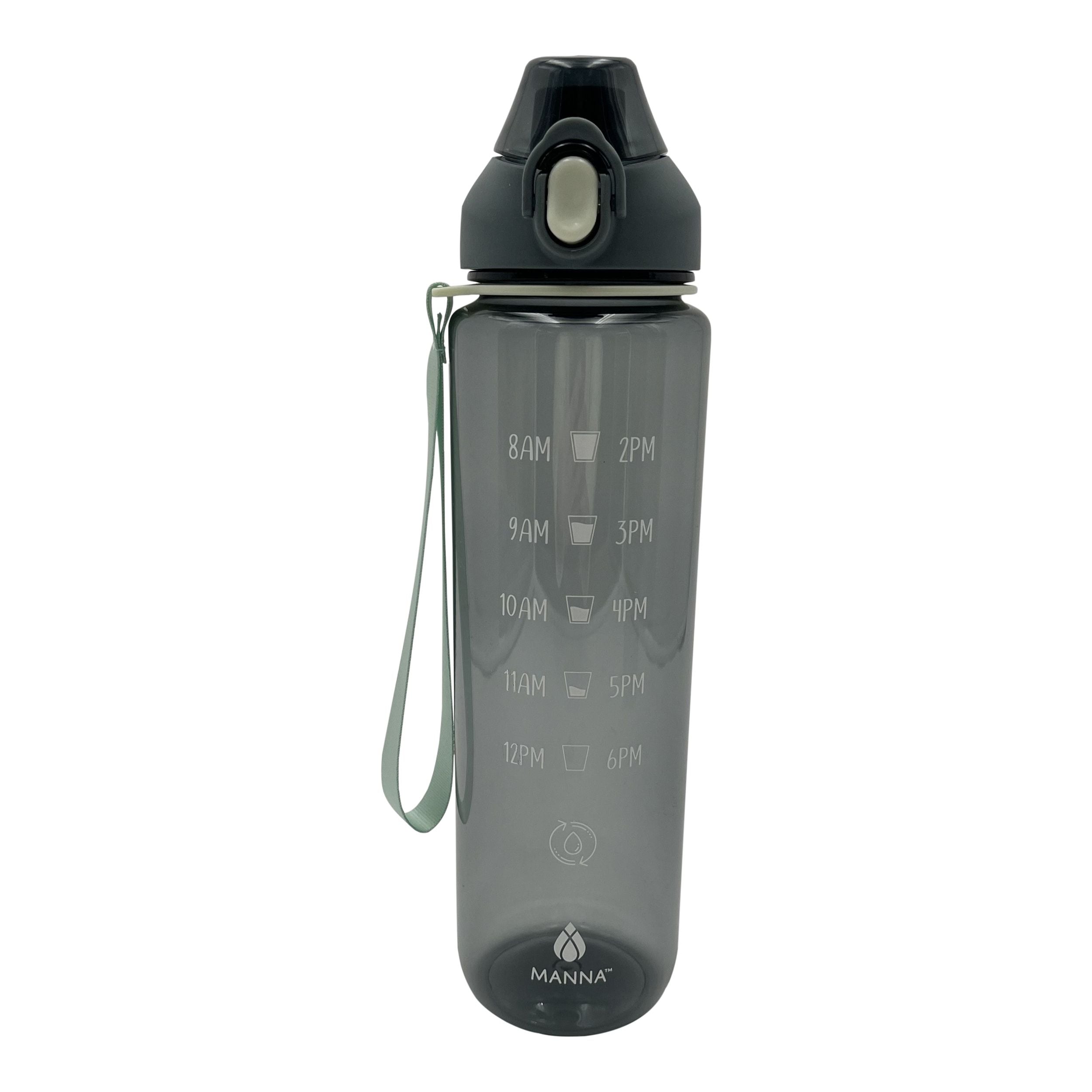 Manna Timex Motivational Water Bottle with Wrist Strap, 34-oz, Assorted Colours