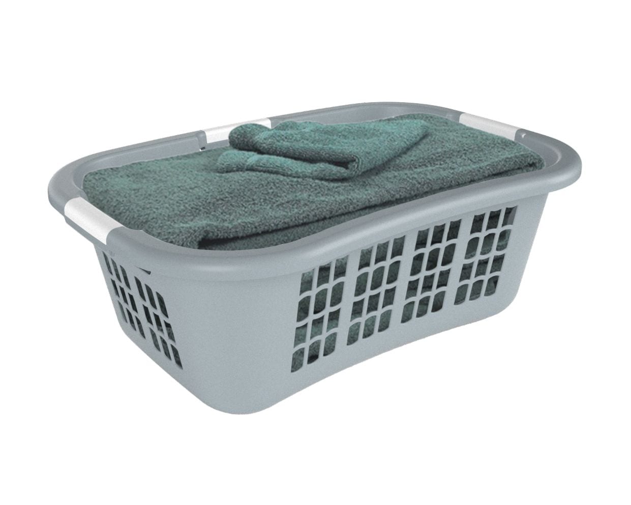 type A Hip Hugger Laundry Basket, 25.7 x 17.7 x 9.3-in, Grey