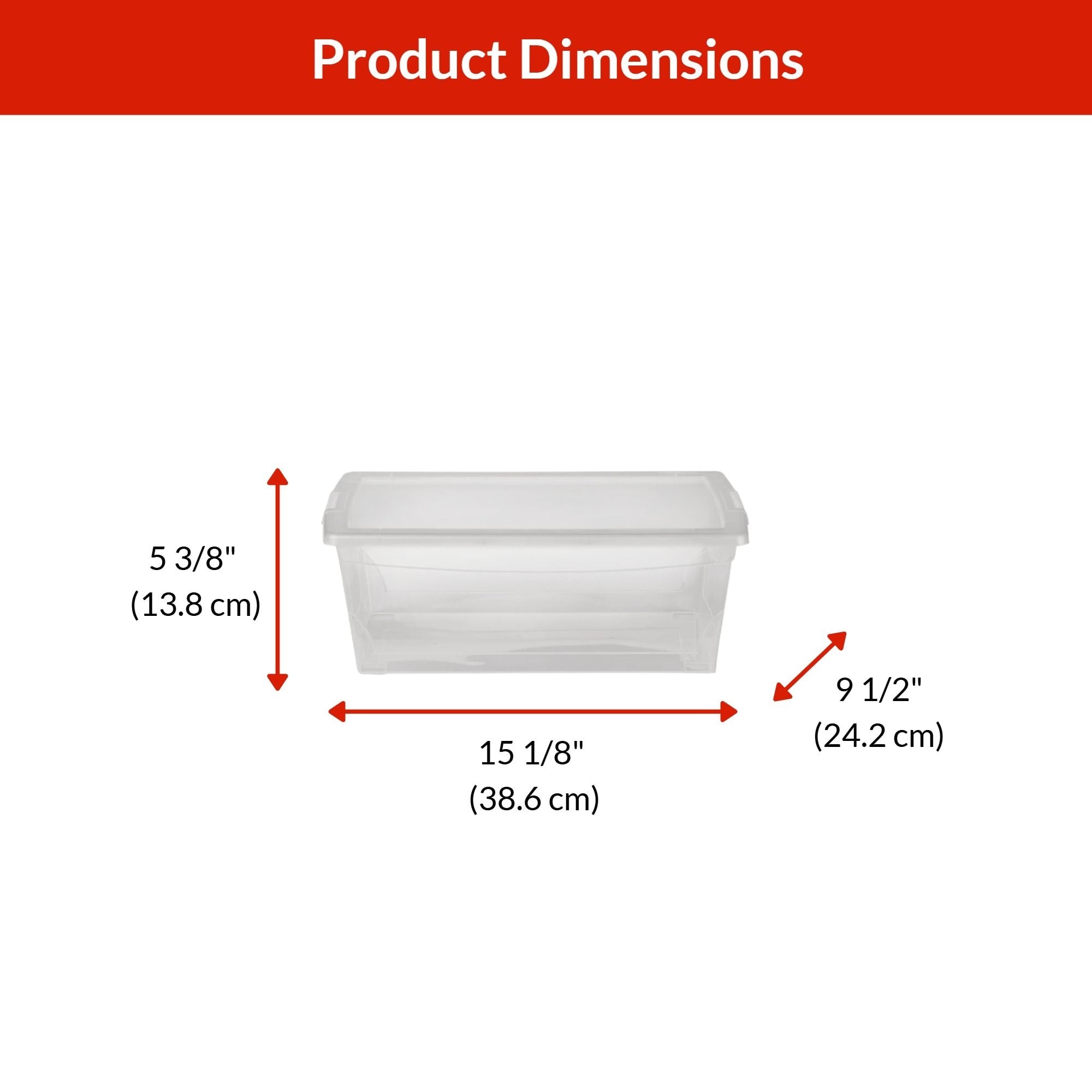 type A Clarity Transparent Storage Box with Lid, 9-L