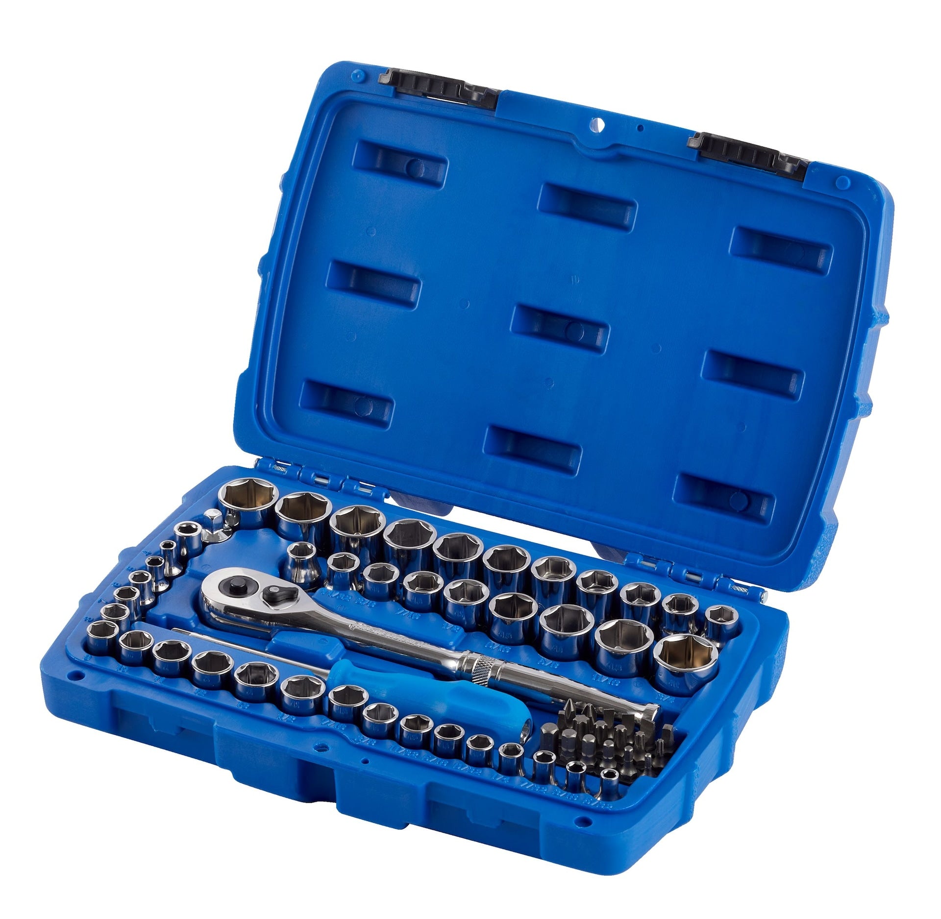 Mastercraft Mechanic's Tool Set with Case, Nickel-Plated, SAE/Metric, 62-pc