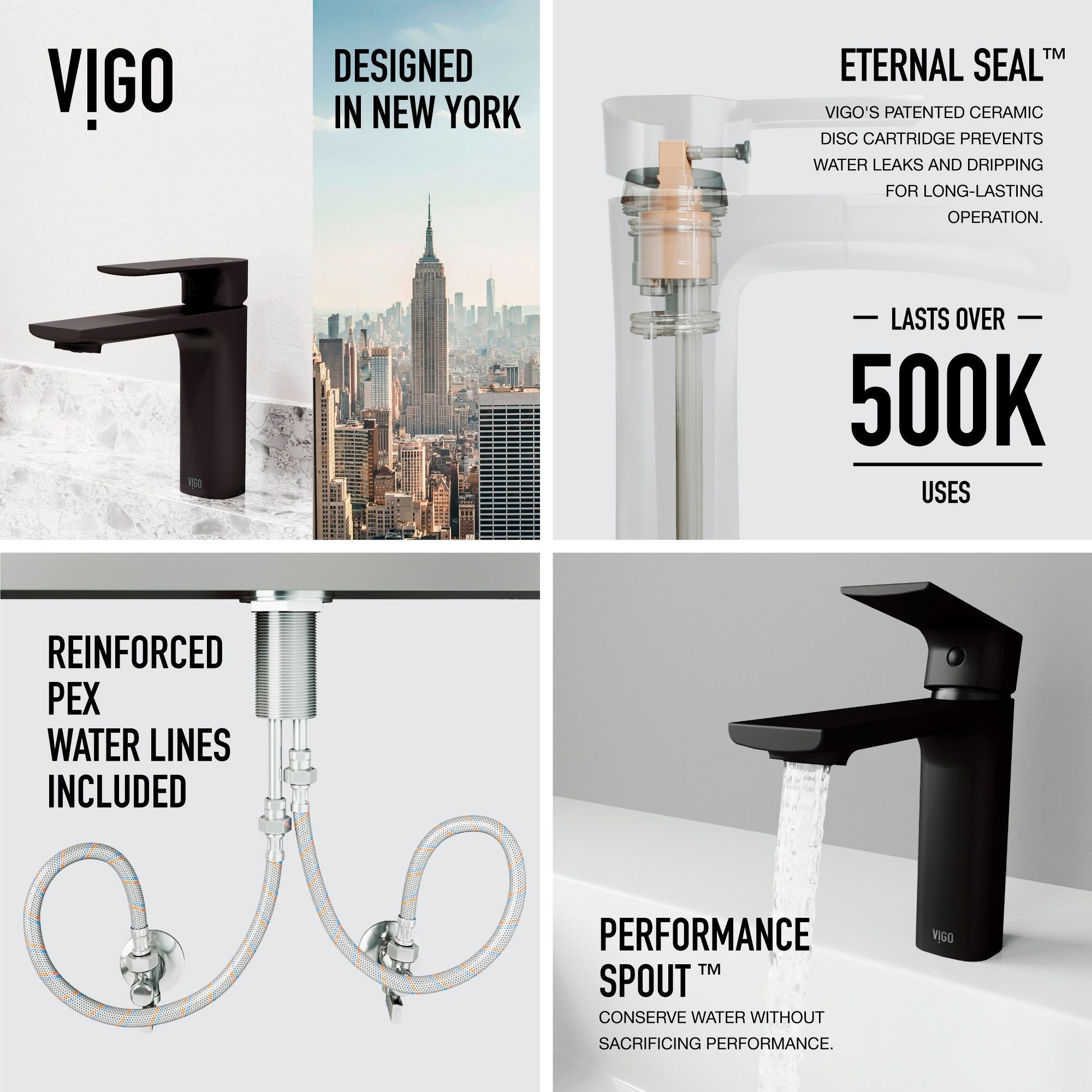 VIGO Davidson Single Handle Single Hole Bathroom Sink Faucet, WaterSense Certified, Matte Black