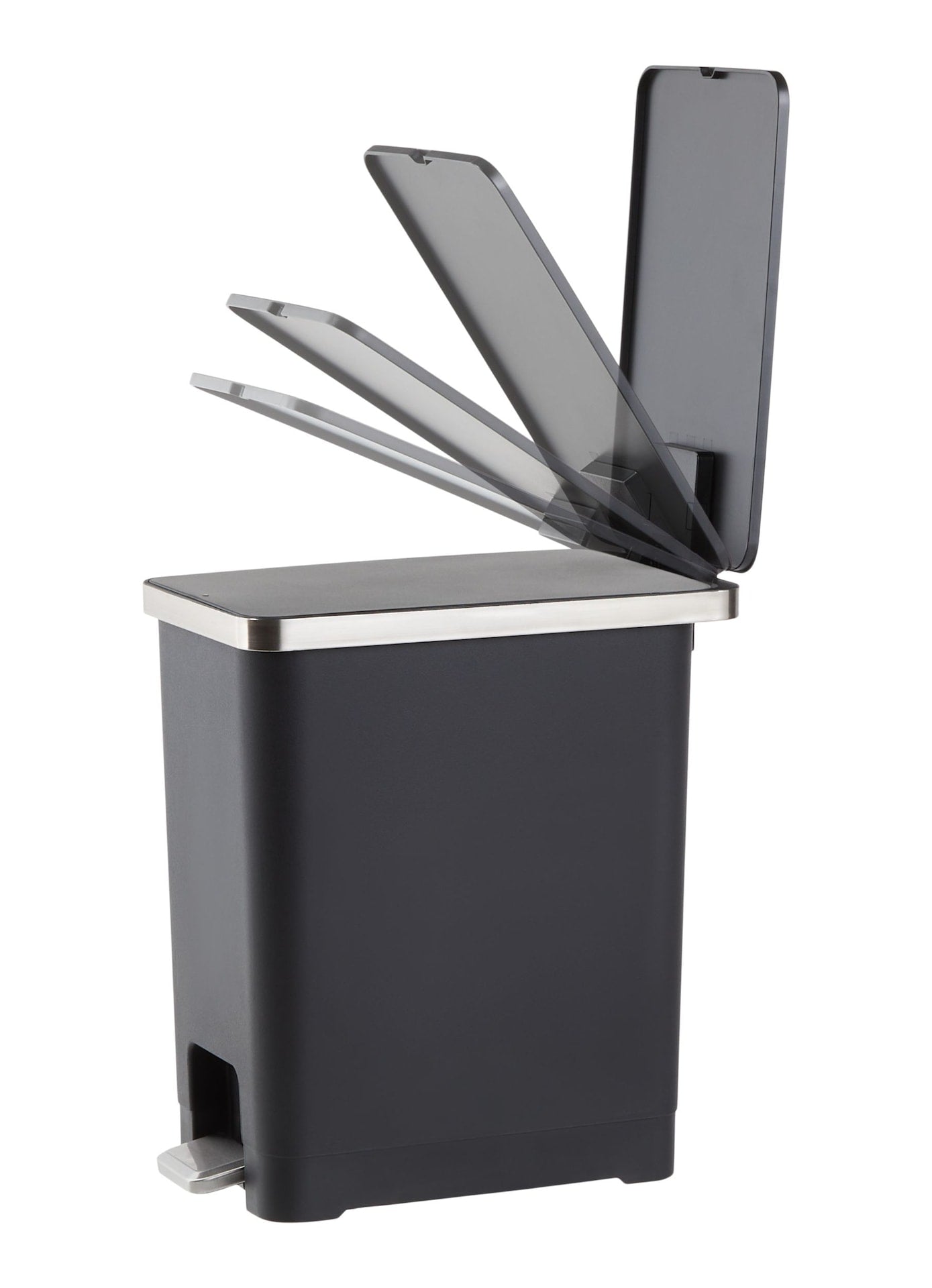 Type A Slim Black Resin Garbage Can, 15-L