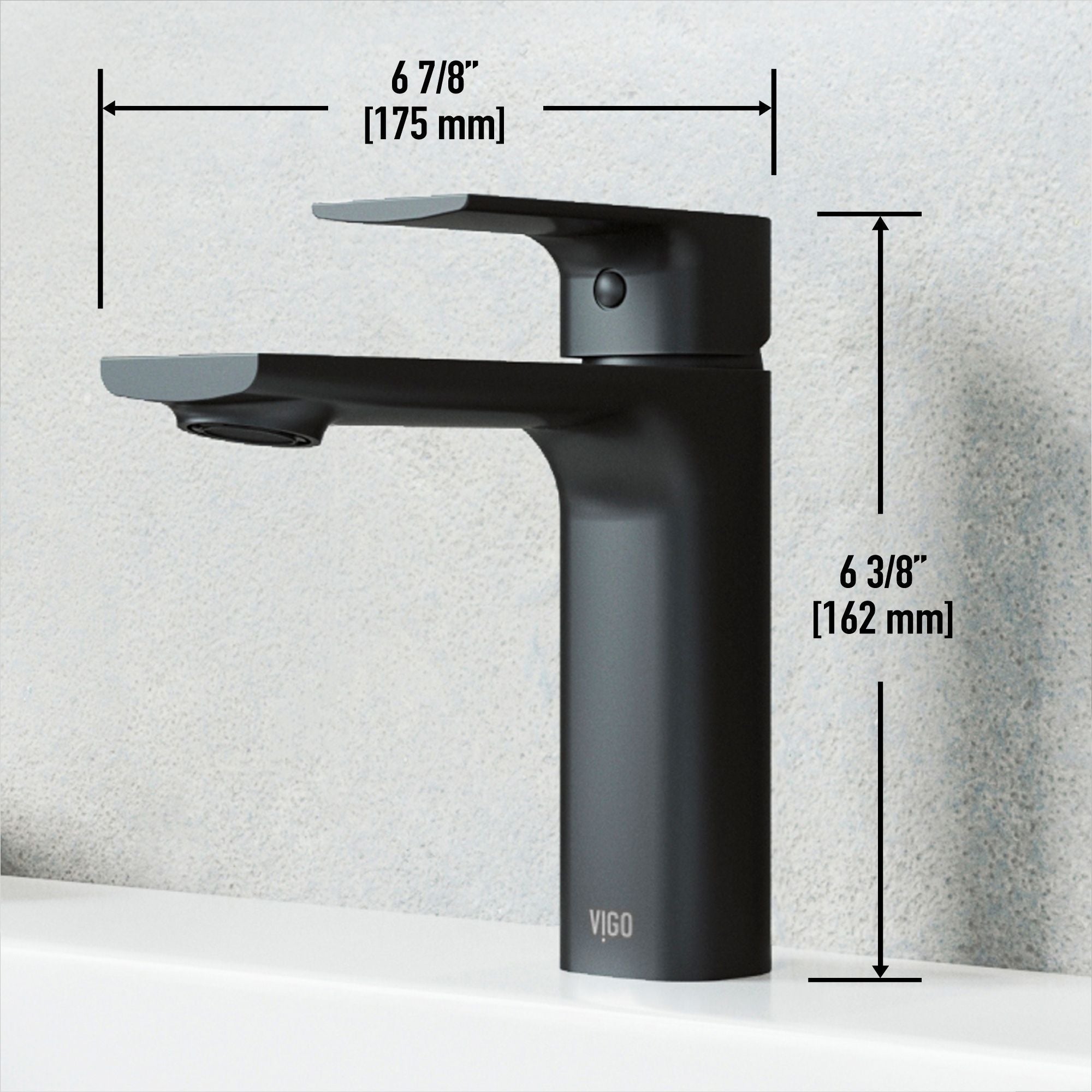 VIGO Davidson Single Handle Single Hole Bathroom Sink Faucet, WaterSense Certified, Matte Black